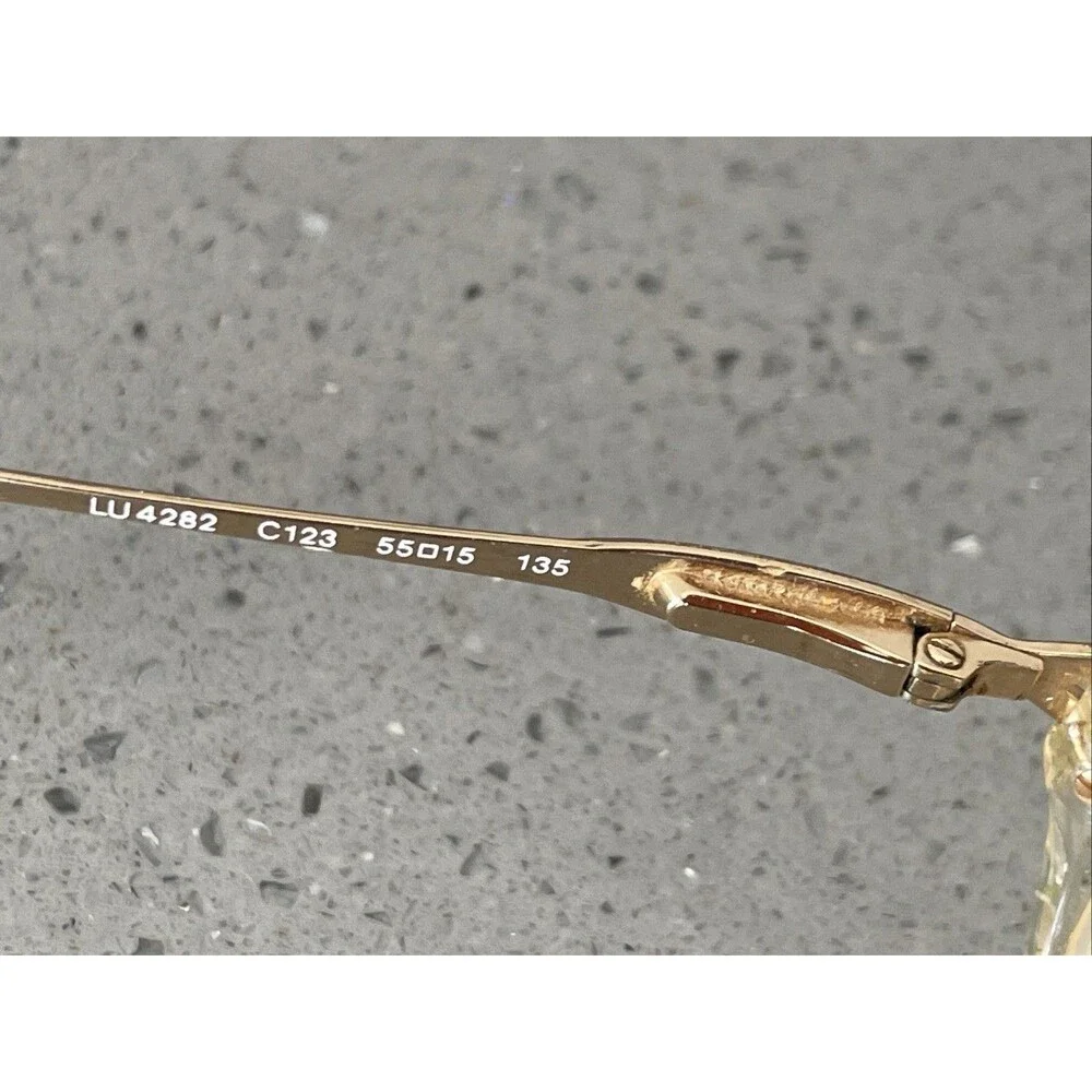 Luxottica Eyeglasses Frames ONLY LU4282 C123 Gold Clear Full Rim 55-15-135 Italy